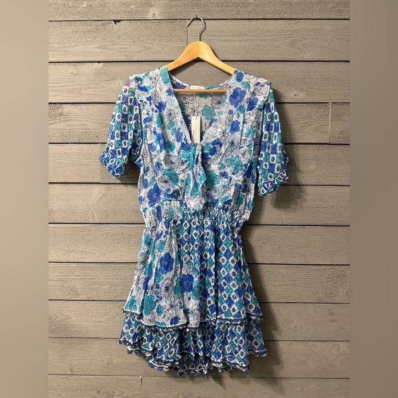 NWT Poupette St Barth Silk Alyson Floral Mini Dress Sz XS - Picture 8 of 14